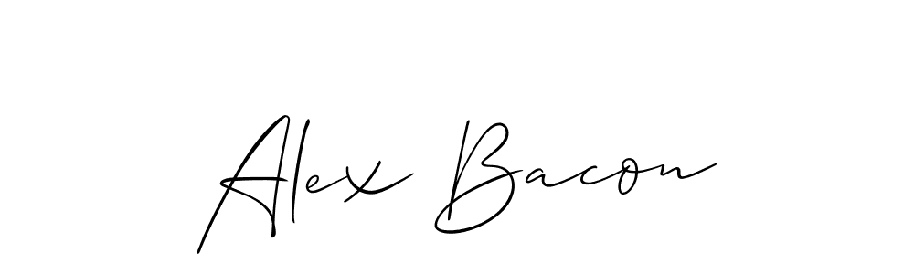 It looks lik you need a new signature style for name Alex Bacon. Design unique handwritten (Allison_Script) signature with our free signature maker in just a few clicks. Alex Bacon signature style 2 images and pictures png