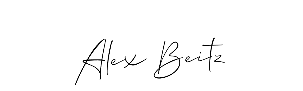 Allison_Script is a professional signature style that is perfect for those who want to add a touch of class to their signature. It is also a great choice for those who want to make their signature more unique. Get Alex Beitz name to fancy signature for free. Alex Beitz signature style 2 images and pictures png