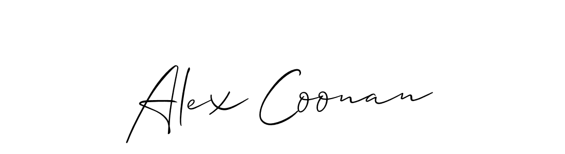 Allison_Script is a professional signature style that is perfect for those who want to add a touch of class to their signature. It is also a great choice for those who want to make their signature more unique. Get Alex Coonan name to fancy signature for free. Alex Coonan signature style 2 images and pictures png