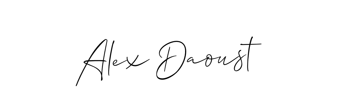 Alex Daoust stylish signature style. Best Handwritten Sign (Allison_Script) for my name. Handwritten Signature Collection Ideas for my name Alex Daoust. Alex Daoust signature style 2 images and pictures png