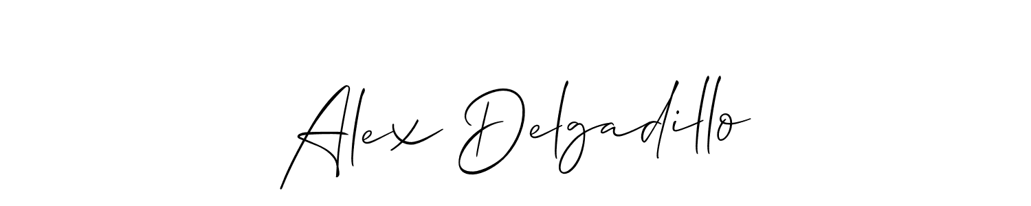 The best way (Allison_Script) to make a short signature is to pick only two or three words in your name. The name Alex Delgadillo include a total of six letters. For converting this name. Alex Delgadillo signature style 2 images and pictures png