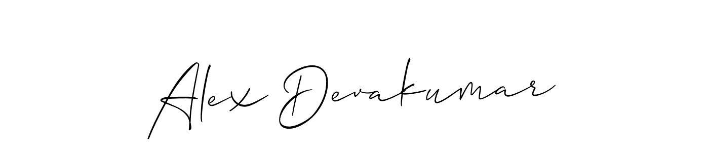 How to make Alex Devakumar name signature. Use Allison_Script style for creating short signs online. This is the latest handwritten sign. Alex Devakumar signature style 2 images and pictures png