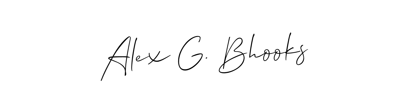 The best way (Allison_Script) to make a short signature is to pick only two or three words in your name. The name Alex G. Bhooks include a total of six letters. For converting this name. Alex G. Bhooks signature style 2 images and pictures png