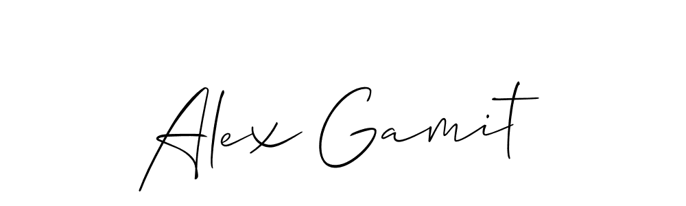 How to make Alex Gamit name signature. Use Allison_Script style for creating short signs online. This is the latest handwritten sign. Alex Gamit signature style 2 images and pictures png