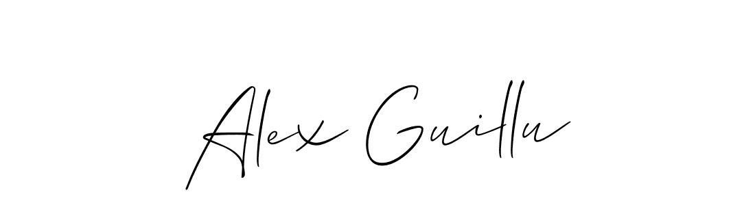 Use a signature maker to create a handwritten signature online. With this signature software, you can design (Allison_Script) your own signature for name Alex Guillu. Alex Guillu signature style 2 images and pictures png