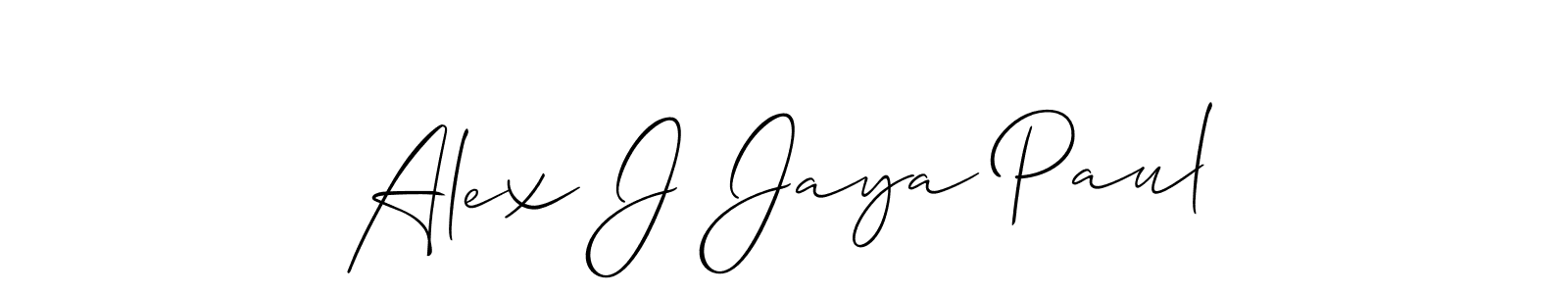 Create a beautiful signature design for name Alex J Jaya Paul. With this signature (Allison_Script) fonts, you can make a handwritten signature for free. Alex J Jaya Paul signature style 2 images and pictures png