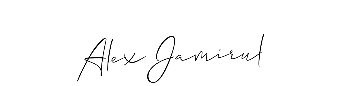 Use a signature maker to create a handwritten signature online. With this signature software, you can design (Allison_Script) your own signature for name Alex Jamirul. Alex Jamirul signature style 2 images and pictures png