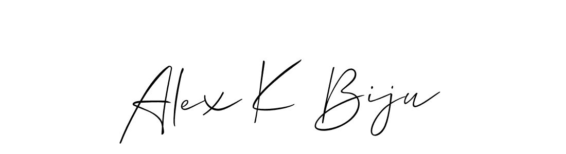 Make a short Alex K Biju signature style. Manage your documents anywhere anytime using Allison_Script. Create and add eSignatures, submit forms, share and send files easily. Alex K Biju signature style 2 images and pictures png