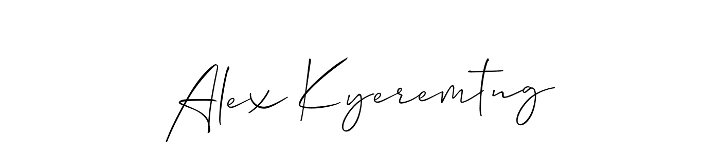 Also You can easily find your signature by using the search form. We will create Alex Kyeremtng name handwritten signature images for you free of cost using Allison_Script sign style. Alex Kyeremtng signature style 2 images and pictures png
