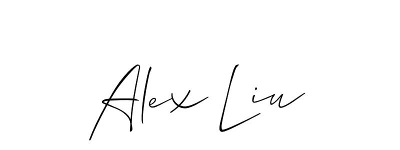 Create a beautiful signature design for name Alex Liu. With this signature (Allison_Script) fonts, you can make a handwritten signature for free. Alex Liu signature style 2 images and pictures png