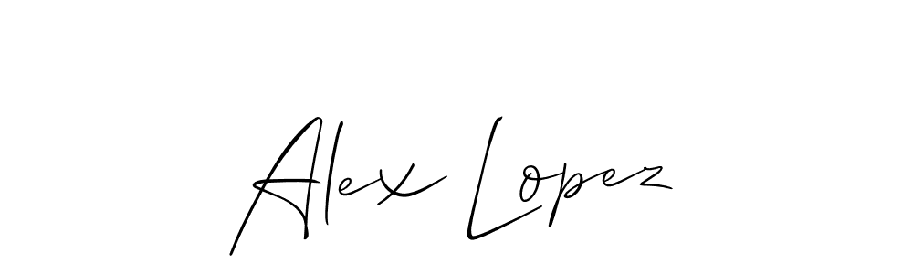 It looks lik you need a new signature style for name Alex Lopez. Design unique handwritten (Allison_Script) signature with our free signature maker in just a few clicks. Alex Lopez signature style 2 images and pictures png
