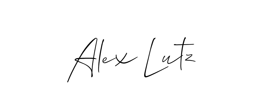 Alex Lutz stylish signature style. Best Handwritten Sign (Allison_Script) for my name. Handwritten Signature Collection Ideas for my name Alex Lutz. Alex Lutz signature style 2 images and pictures png