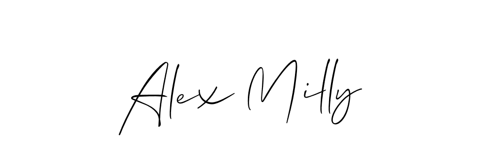 Design your own signature with our free online signature maker. With this signature software, you can create a handwritten (Allison_Script) signature for name Alex Milly. Alex Milly signature style 2 images and pictures png