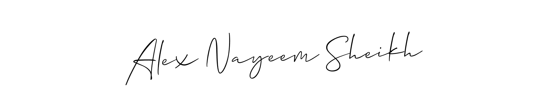 How to make Alex Nayeem Sheikh name signature. Use Allison_Script style for creating short signs online. This is the latest handwritten sign. Alex Nayeem Sheikh signature style 2 images and pictures png