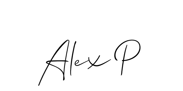 You should practise on your own different ways (Allison_Script) to write your name (Alex P) in signature. don't let someone else do it for you. Alex P signature style 2 images and pictures png