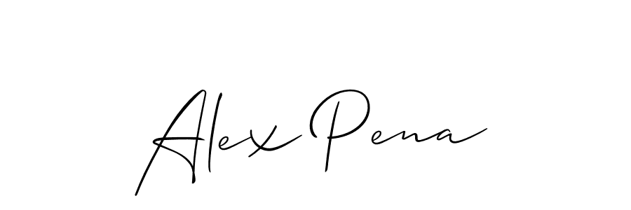 Alex Pena stylish signature style. Best Handwritten Sign (Allison_Script) for my name. Handwritten Signature Collection Ideas for my name Alex Pena. Alex Pena signature style 2 images and pictures png