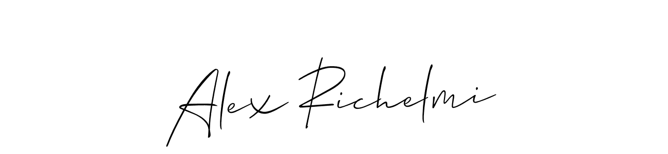 You should practise on your own different ways (Allison_Script) to write your name (Alex Richelmi) in signature. don't let someone else do it for you. Alex Richelmi signature style 2 images and pictures png