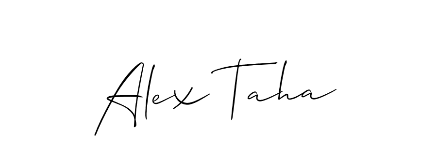 Alex Taha stylish signature style. Best Handwritten Sign (Allison_Script) for my name. Handwritten Signature Collection Ideas for my name Alex Taha. Alex Taha signature style 2 images and pictures png