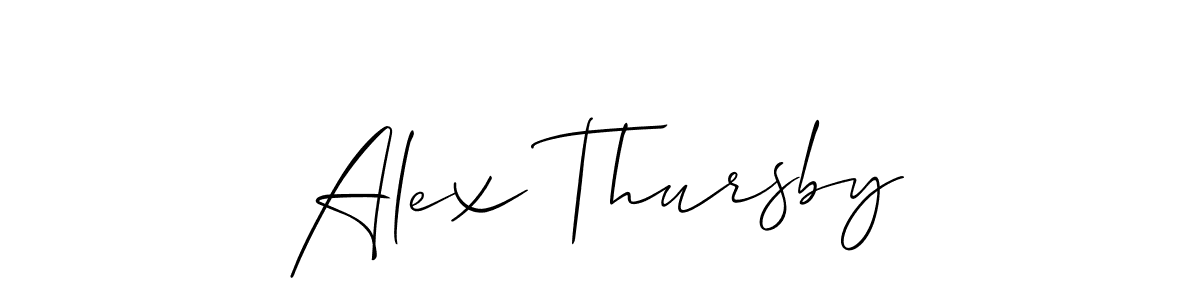 Use a signature maker to create a handwritten signature online. With this signature software, you can design (Allison_Script) your own signature for name Alex Thursby. Alex Thursby signature style 2 images and pictures png