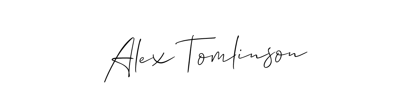 Use a signature maker to create a handwritten signature online. With this signature software, you can design (Allison_Script) your own signature for name Alex Tomlinson. Alex Tomlinson signature style 2 images and pictures png