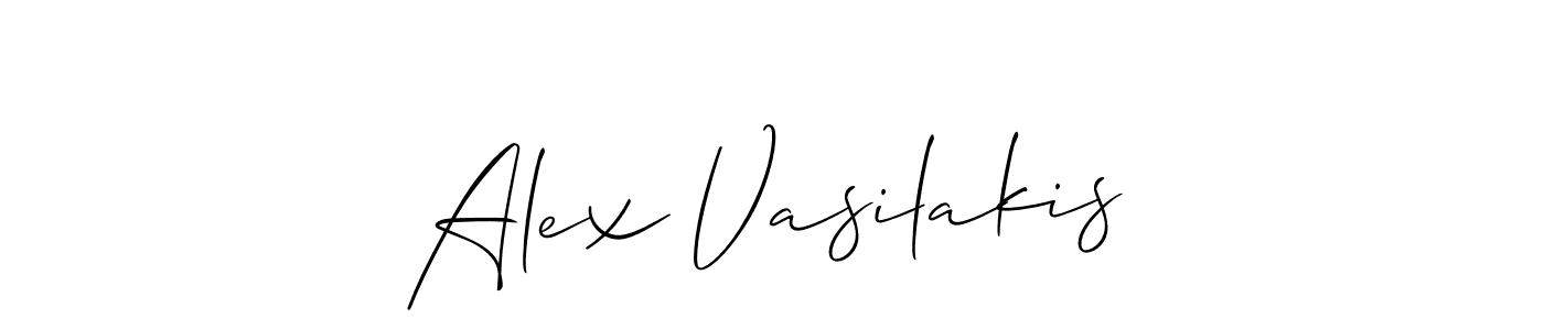 How to Draw Alex Vasilakis signature style? Allison_Script is a latest design signature styles for name Alex Vasilakis. Alex Vasilakis signature style 2 images and pictures png