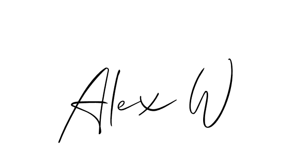 How to make Alex W name signature. Use Allison_Script style for creating short signs online. This is the latest handwritten sign. Alex W signature style 2 images and pictures png