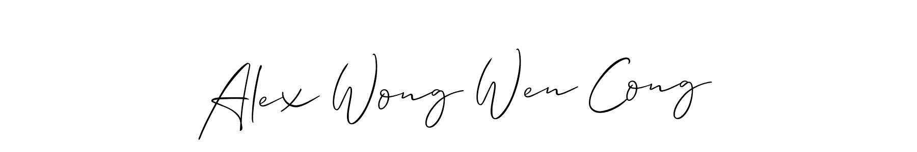 Similarly Allison_Script is the best handwritten signature design. Signature creator online .You can use it as an online autograph creator for name Alex Wong Wen Cong. Alex Wong Wen Cong signature style 2 images and pictures png