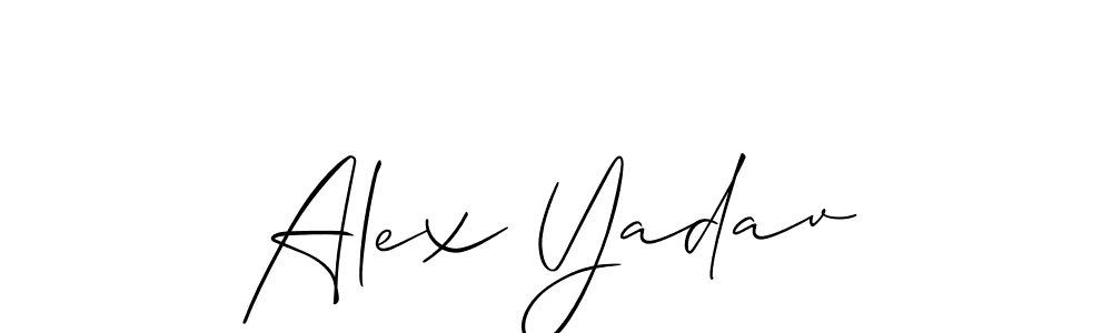 Allison_Script is a professional signature style that is perfect for those who want to add a touch of class to their signature. It is also a great choice for those who want to make their signature more unique. Get Alex Yadav name to fancy signature for free. Alex Yadav signature style 2 images and pictures png