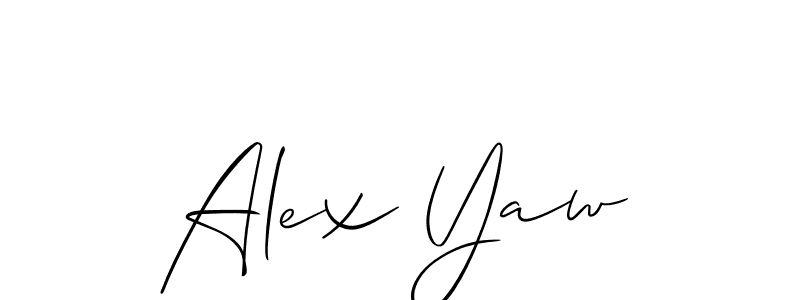 Make a short Alex Yaw signature style. Manage your documents anywhere anytime using Allison_Script. Create and add eSignatures, submit forms, share and send files easily. Alex Yaw signature style 2 images and pictures png
