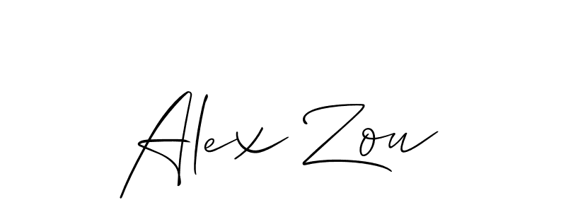 How to make Alex Zou name signature. Use Allison_Script style for creating short signs online. This is the latest handwritten sign. Alex Zou signature style 2 images and pictures png