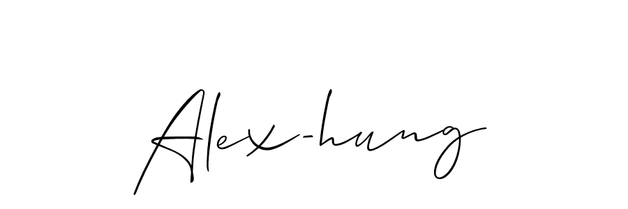 How to make Alex-hung name signature. Use Allison_Script style for creating short signs online. This is the latest handwritten sign. Alex-hung signature style 2 images and pictures png