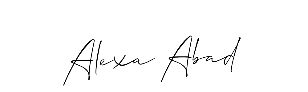 You should practise on your own different ways (Allison_Script) to write your name (Alexa Abad) in signature. don't let someone else do it for you. Alexa Abad signature style 2 images and pictures png