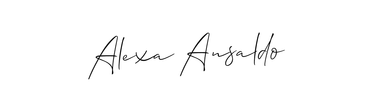 Create a beautiful signature design for name Alexa Ansaldo. With this signature (Allison_Script) fonts, you can make a handwritten signature for free. Alexa Ansaldo signature style 2 images and pictures png