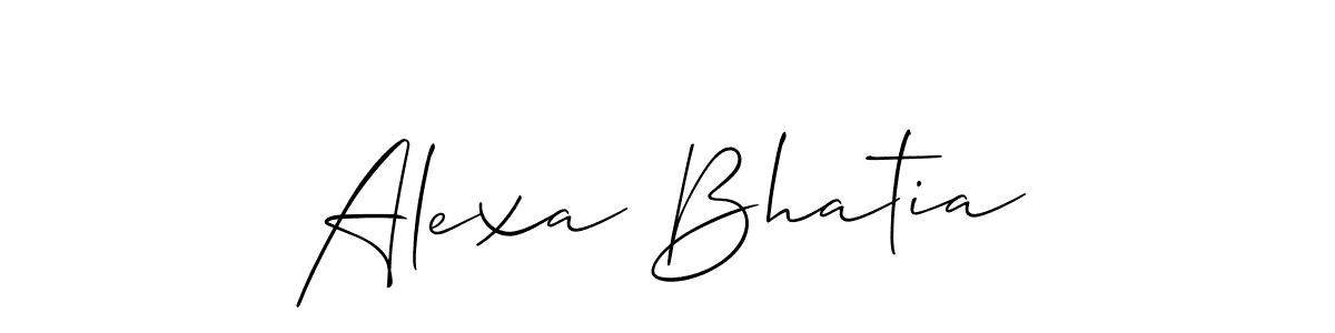 The best way (Allison_Script) to make a short signature is to pick only two or three words in your name. The name Alexa Bhatia include a total of six letters. For converting this name. Alexa Bhatia signature style 2 images and pictures png