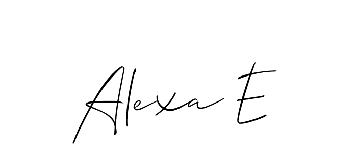 Alexa E stylish signature style. Best Handwritten Sign (Allison_Script) for my name. Handwritten Signature Collection Ideas for my name Alexa E. Alexa E signature style 2 images and pictures png