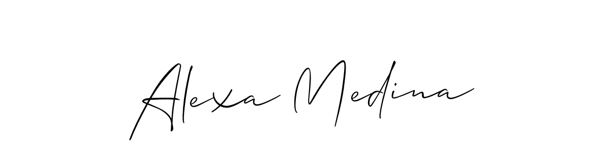 Allison_Script is a professional signature style that is perfect for those who want to add a touch of class to their signature. It is also a great choice for those who want to make their signature more unique. Get Alexa Medina name to fancy signature for free. Alexa Medina signature style 2 images and pictures png