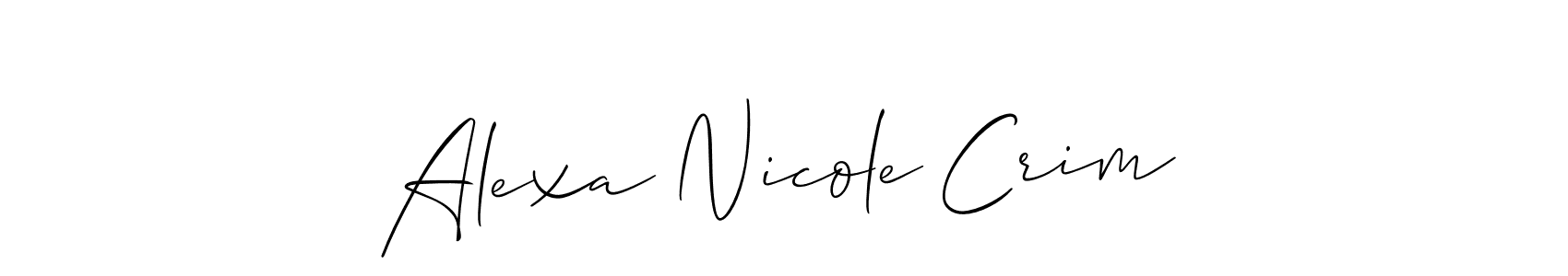 How to make Alexa Nicole Crim name signature. Use Allison_Script style for creating short signs online. This is the latest handwritten sign. Alexa Nicole Crim signature style 2 images and pictures png