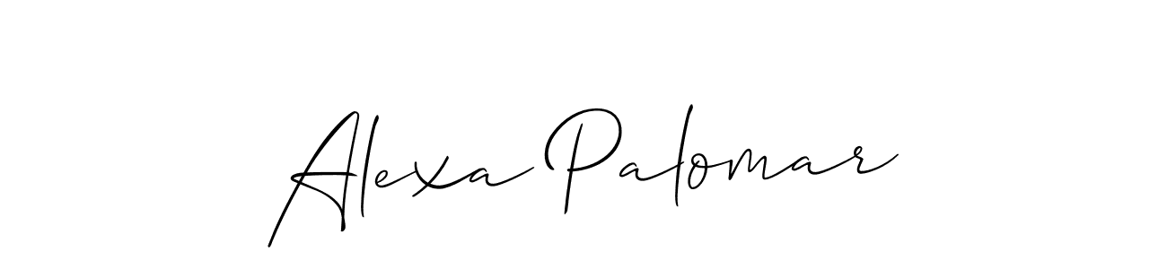 Allison_Script is a professional signature style that is perfect for those who want to add a touch of class to their signature. It is also a great choice for those who want to make their signature more unique. Get Alexa Palomar name to fancy signature for free. Alexa Palomar signature style 2 images and pictures png