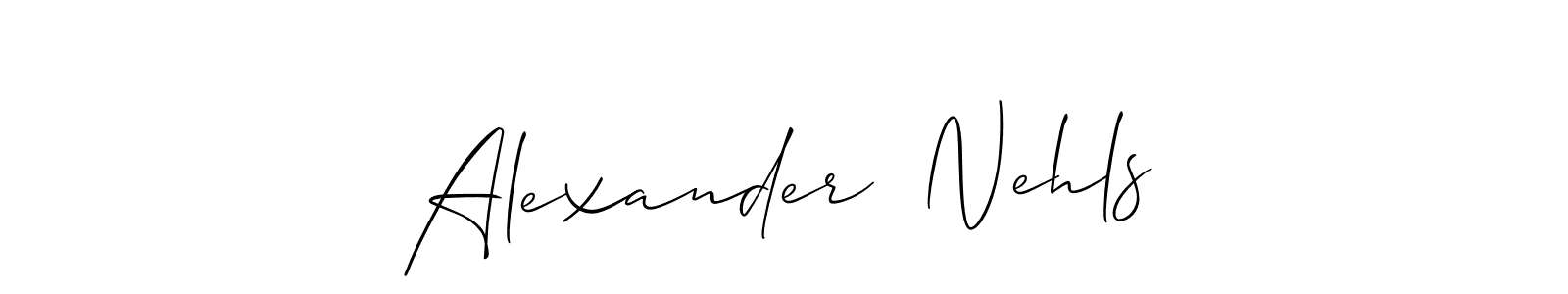 You should practise on your own different ways (Allison_Script) to write your name (Alexander  Nehls) in signature. don't let someone else do it for you. Alexander  Nehls signature style 2 images and pictures png