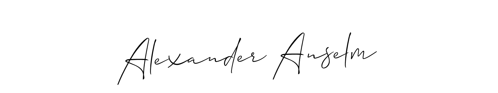 The best way (Allison_Script) to make a short signature is to pick only two or three words in your name. The name Alexander Anselm include a total of six letters. For converting this name. Alexander Anselm signature style 2 images and pictures png