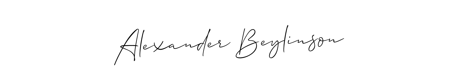 Allison_Script is a professional signature style that is perfect for those who want to add a touch of class to their signature. It is also a great choice for those who want to make their signature more unique. Get Alexander Beylinson name to fancy signature for free. Alexander Beylinson signature style 2 images and pictures png