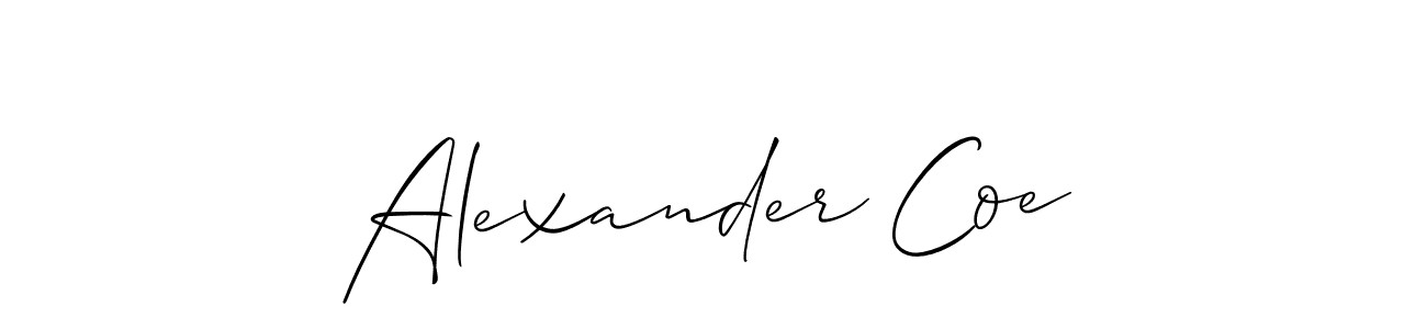 Alexander Coe stylish signature style. Best Handwritten Sign (Allison_Script) for my name. Handwritten Signature Collection Ideas for my name Alexander Coe. Alexander Coe signature style 2 images and pictures png