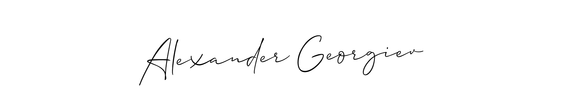 Create a beautiful signature design for name Alexander Georgiev. With this signature (Allison_Script) fonts, you can make a handwritten signature for free. Alexander Georgiev signature style 2 images and pictures png