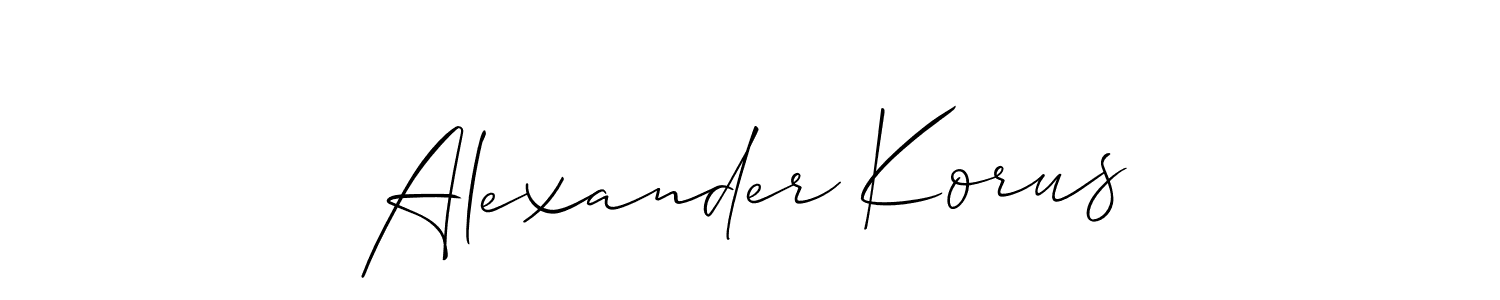 The best way (Allison_Script) to make a short signature is to pick only two or three words in your name. The name Alexander Korus include a total of six letters. For converting this name. Alexander Korus signature style 2 images and pictures png