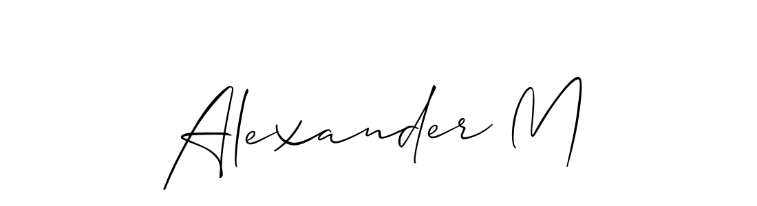 Similarly Allison_Script is the best handwritten signature design. Signature creator online .You can use it as an online autograph creator for name Alexander M. Alexander M signature style 2 images and pictures png