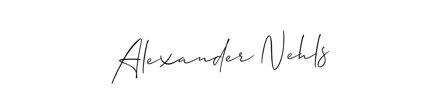 Design your own signature with our free online signature maker. With this signature software, you can create a handwritten (Allison_Script) signature for name Alexander Nehls. Alexander Nehls signature style 2 images and pictures png