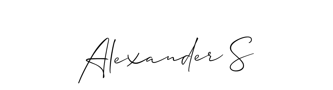 Alexander S stylish signature style. Best Handwritten Sign (Allison_Script) for my name. Handwritten Signature Collection Ideas for my name Alexander S. Alexander S signature style 2 images and pictures png