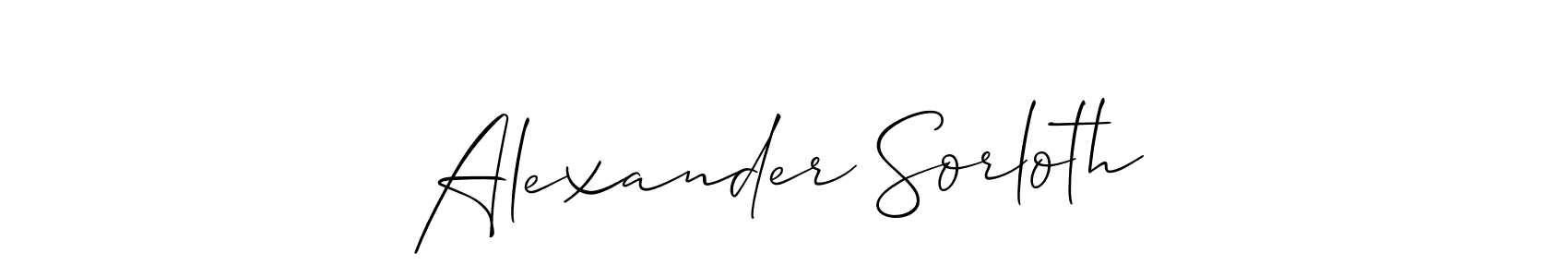 Alexander Sorloth stylish signature style. Best Handwritten Sign (Allison_Script) for my name. Handwritten Signature Collection Ideas for my name Alexander Sorloth. Alexander Sorloth signature style 2 images and pictures png