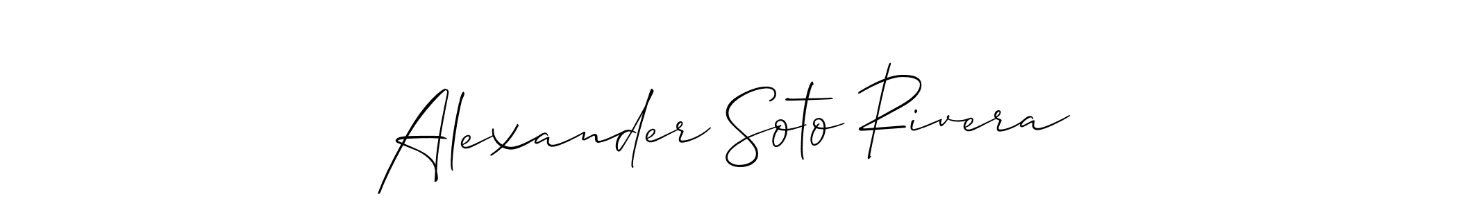 Similarly Allison_Script is the best handwritten signature design. Signature creator online .You can use it as an online autograph creator for name Alexander Soto Rivera. Alexander Soto Rivera signature style 2 images and pictures png