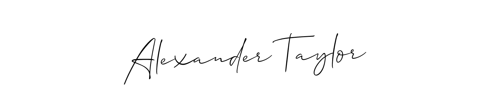 Use a signature maker to create a handwritten signature online. With this signature software, you can design (Allison_Script) your own signature for name Alexander Taylor. Alexander Taylor signature style 2 images and pictures png